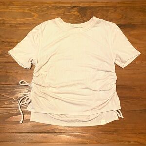 LULULEMON Side Cinch Ribbed T-Shirt Cream neutral size 4